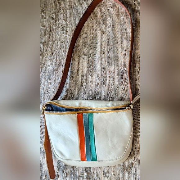 Clare V. Fanny Pack in White Rustic & Desert Stripes - Picture 1 of 7